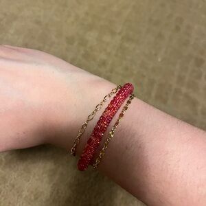 Orange/Redish Beaded Bracelet